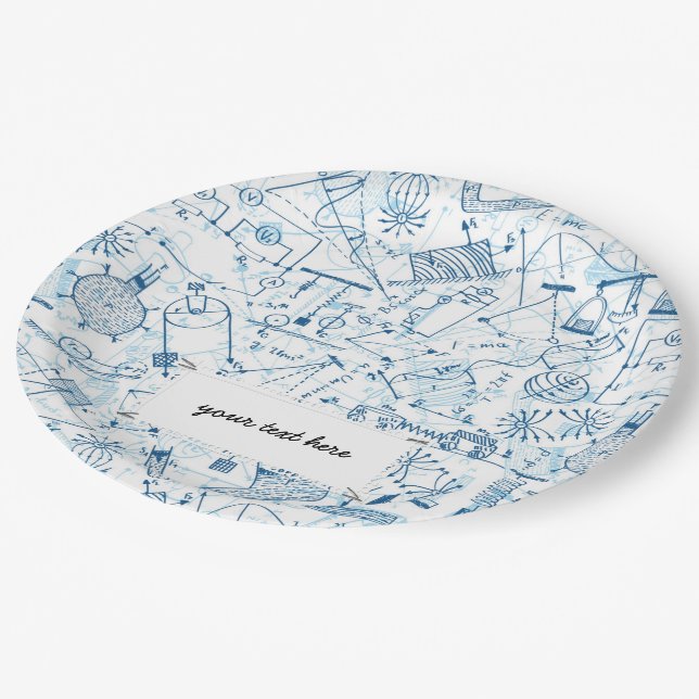 Assiettes En Carton Motif chimique de l'école (Angle)