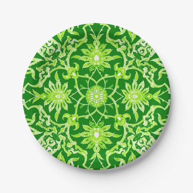 Assiettes En Carton Motif chinois Art Nouveau - Emerald Green (Devant)