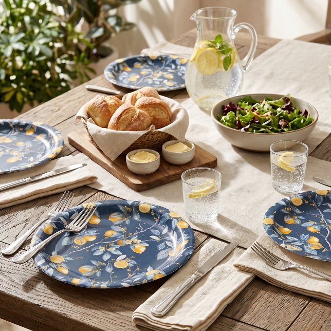 Assiettes En Carton Motif Citron Country Français  (Créateur téléchargé)