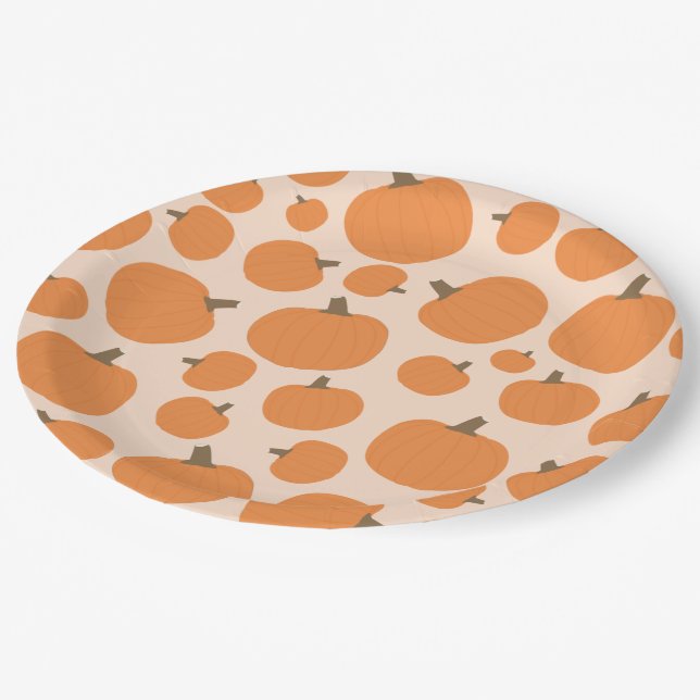 Assiettes En Carton Motif citrouille (Angle)