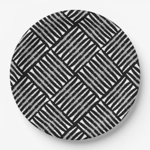 Assiettes En Carton Motif Clarinet Crosshatch