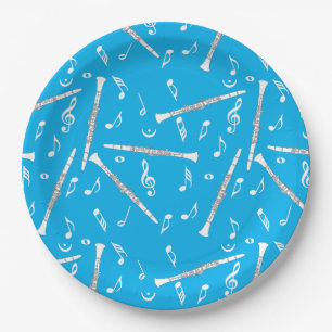 Assiettes En Carton Motif Clarinet Music Note