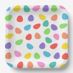 Assiettes En Carton Motif coloré OEufs de Pâques