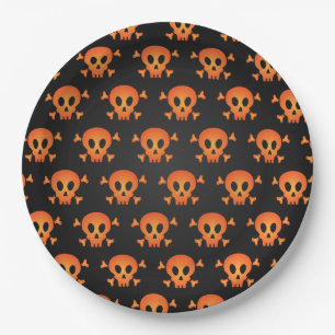 Assiettes En Carton Motif crâne d'Halloween