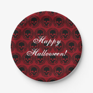 Assiettes En Carton Motif crâne Élégant Amusement Halloween Goth N'imp