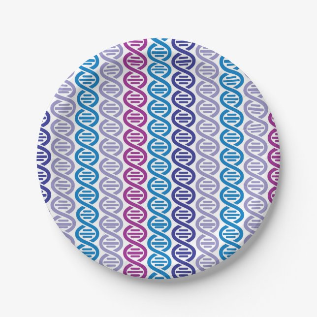 Assiettes En Carton Motif d'ADN (Devant)