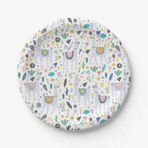 Assiettes En Carton Motif d'alpaga de griffonnage