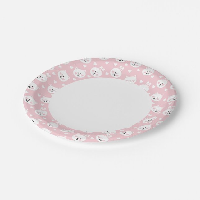 Assiettes En Carton Motif d'amour 2 (Angle)