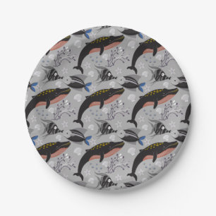 Assiettes En Carton Motif d'animaux aquatiques   vie sous-marine océan