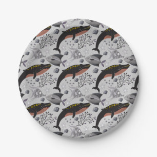 Assiettes En Carton Motif d'animaux aquatiques vie sous-marine océan