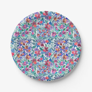 Assiettes En Carton Motif d'aquarelle aux fraises florales