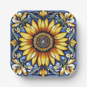 Assiettes En Carton motif d'art populaire ukrainien