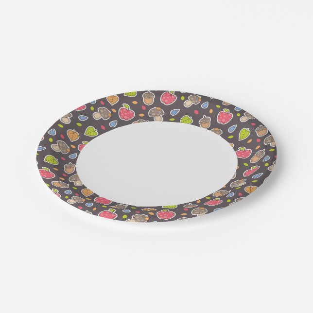 Assiettes En Carton motif d'automne (Angle)