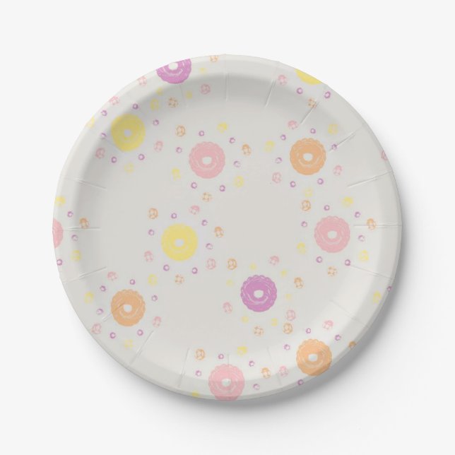 Assiettes En Carton Motif de beignes Fun Fun Girly Girlie (Devant)