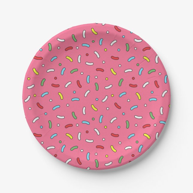 Assiettes En Carton Motif de bonbons rose amusant (Devant)
