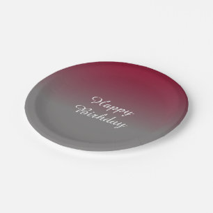 Assiettes En Carton Motif de Bourgogne et Ombre gris