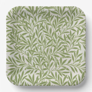 Assiettes En Carton Motif de branches feuillues vertes 