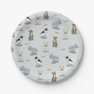 Assiettes En Carton Motif de bulldog français