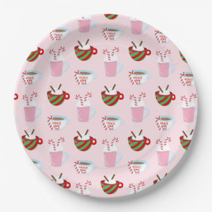 Assiettes En Carton Motif de cacao chaud Noël