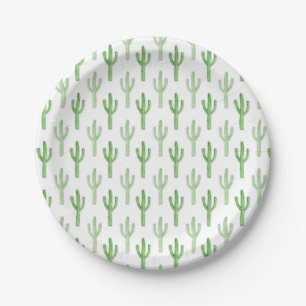 Assiettes En Carton Motif de cactus d'aquarelle