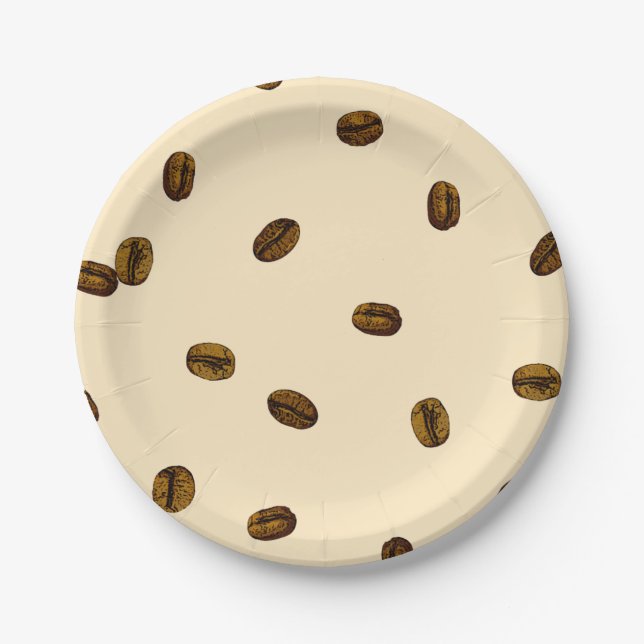 Assiettes En Carton Motif de café (Devant)