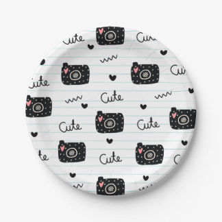 Assiettes En Carton Motif de caméra 