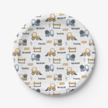 Motif de camions de construction colorés