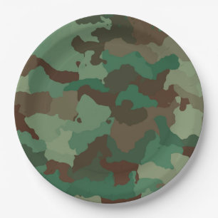 Assiettes En Carton Motif de camouflage militaire (armée)