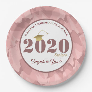 Assiettes En Carton Motif de camouflage rose personnalisé