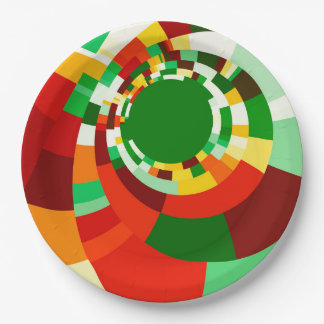 Assiettes En Carton Motif de cercles abstraits