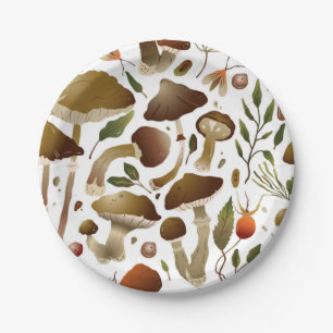 Assiettes En Carton Motif de champignons