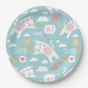 Assiettes En Carton Motif de chat