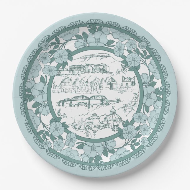 Assiettes En Carton Motif de Chattanooga Chine (Devant)
