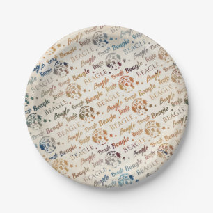 Assiettes En Carton Motif de chien de beagle