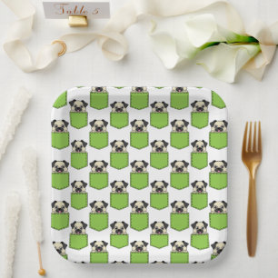 Assiettes En Carton Motif de chien de poche