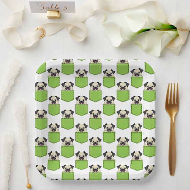 Assiettes En Carton Motif de chien de poche (Mariage)