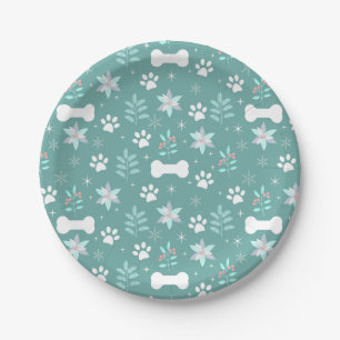 Assiettes En Carton Motif de chiens et d'os de vacances