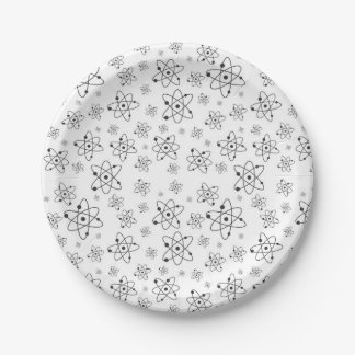 Assiettes En Carton Motif de chimie de la Science d'atomes