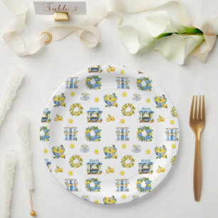 Assiettes En Carton Motif de citron d'été méditerranéen