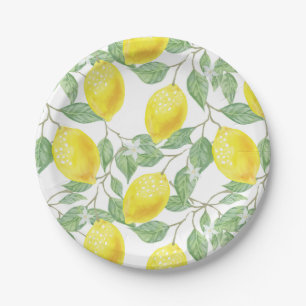 Assiettes En Carton Motif de citronnier