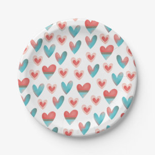 Assiettes En Carton Motif de coeur
