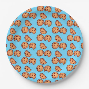 Assiettes En Carton Motif de cookies à puces de chocolat