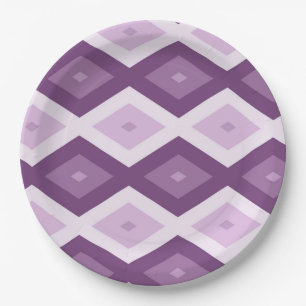 Assiettes En Carton Motif de diamant violet