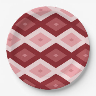 Assiettes En Carton Motif de diamants rouges