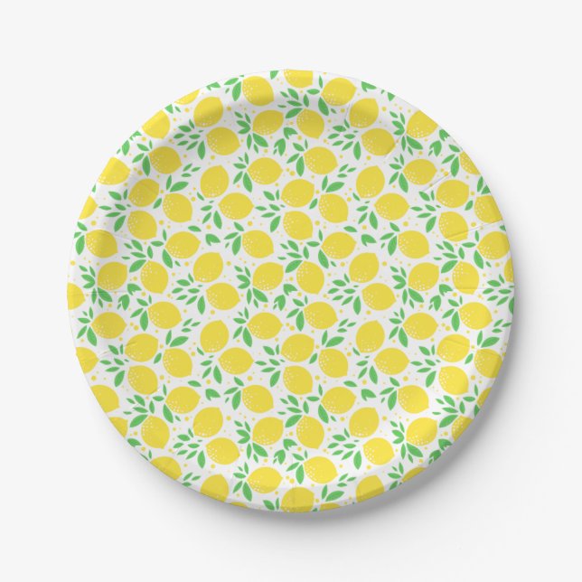 Assiettes En Carton Motif de feuille de limettes (Devant)