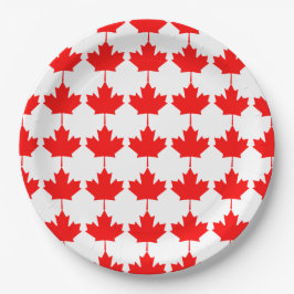 Assiettes En Carton Motif de feuille d'érable rouge du Canada