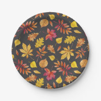 Motif de feuilles d'automne aquarelle rustique Fêt