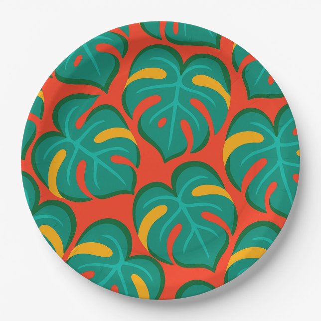Assiettes En Carton Motif de Fiesta Tropicale (Devant)