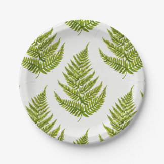 Assiettes En Carton Motif de fougère aquarelle