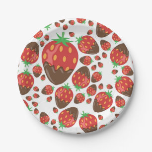 Assiettes En Carton Motif de fraises
